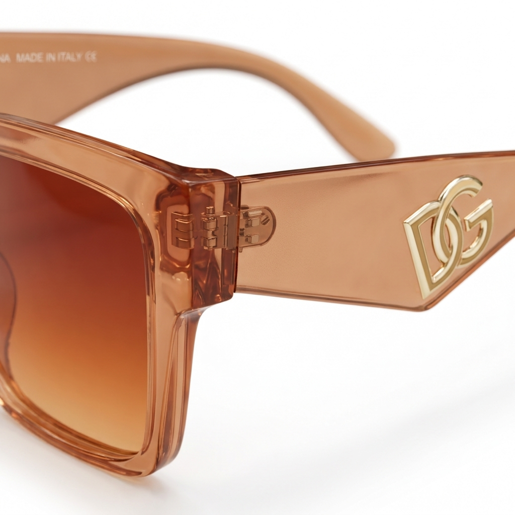 Amber Horizon – Premium Oversized Square Sunglasses with Gradient Lenses and Gold Accent Temples