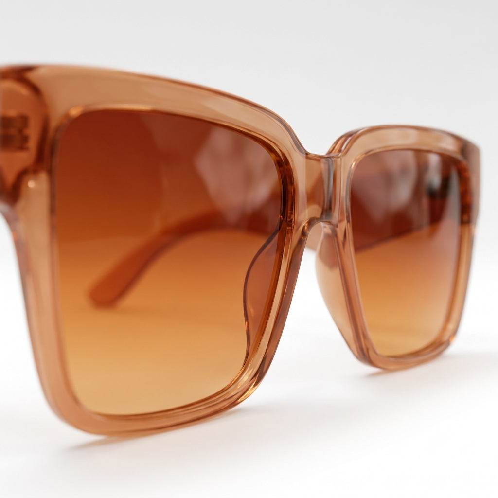 Amber Horizon – Premium Oversized Square Sunglasses with Gradient Lenses and Gold Accent Temples