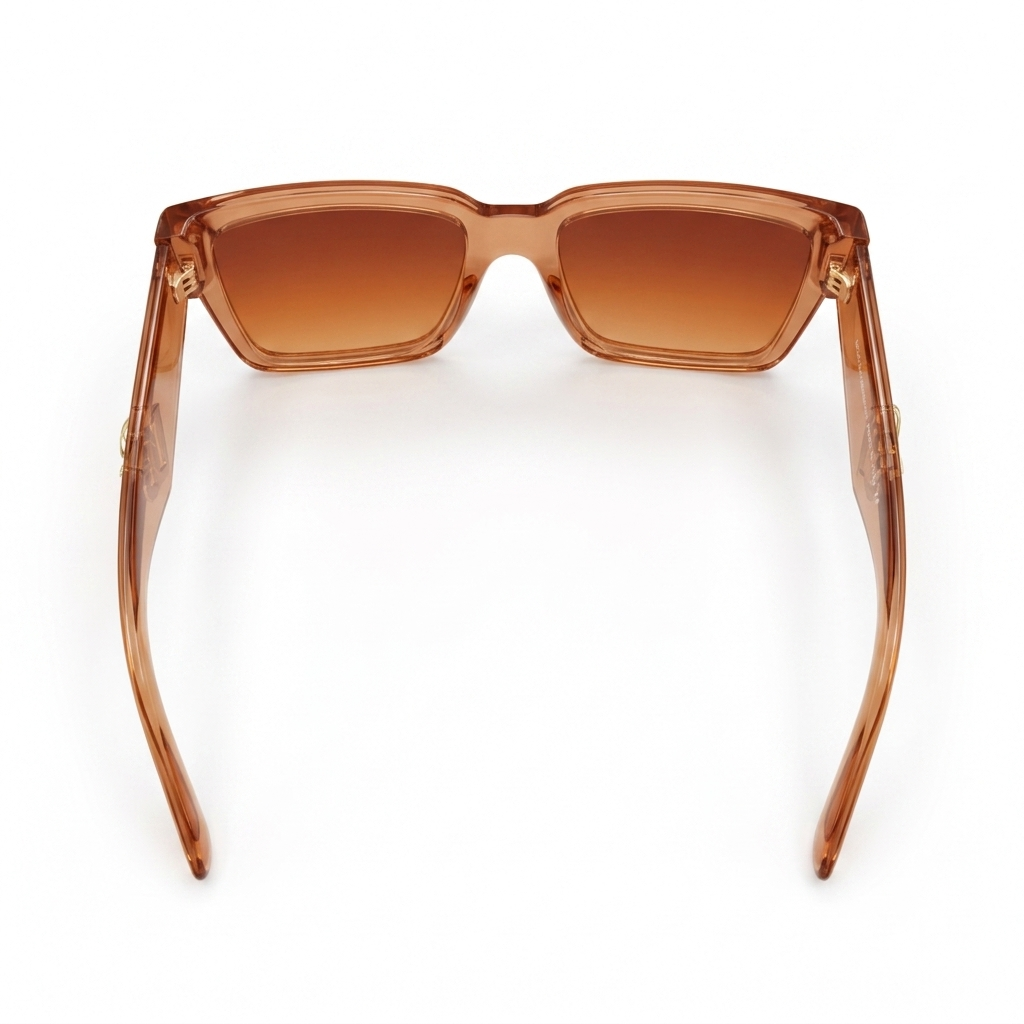 Amber Horizon – Premium Oversized Square Sunglasses with Gradient Lenses and Gold Accent Temples
