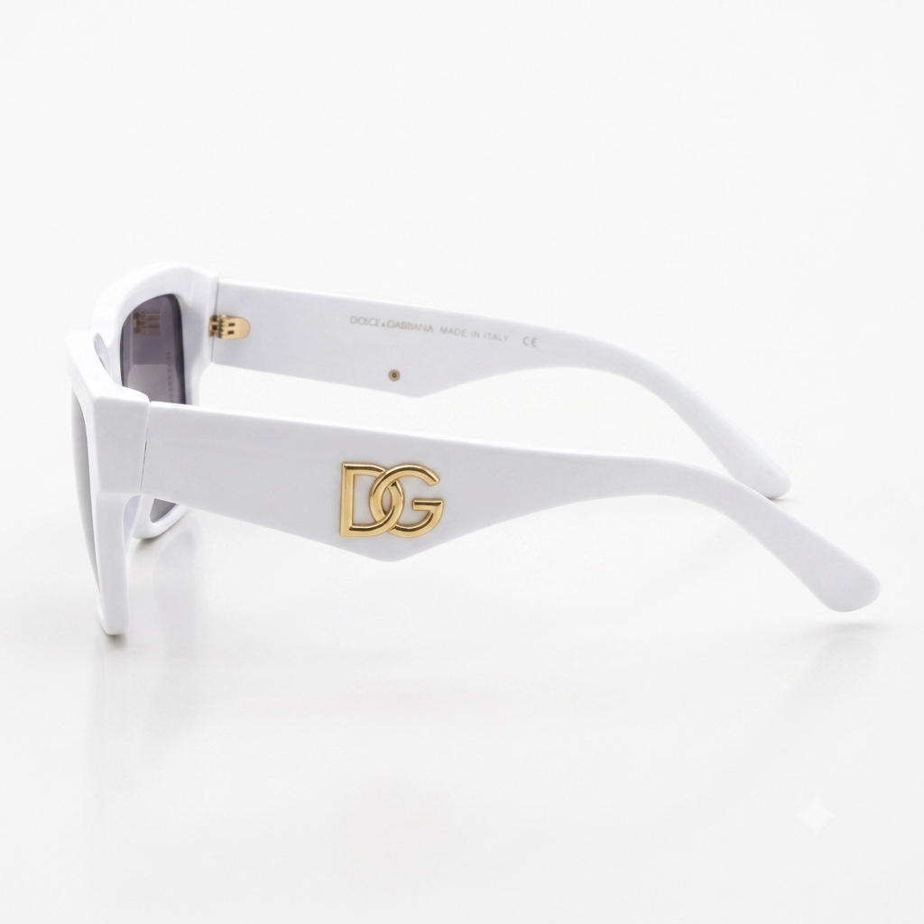Elegance Bold Square Frame Sunglasses with Gold Emblem