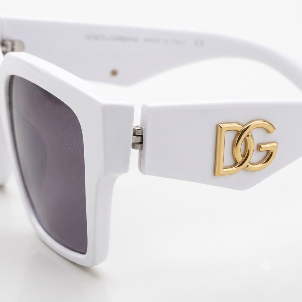 Elegance Bold Square Frame Sunglasses with Gold Emblem