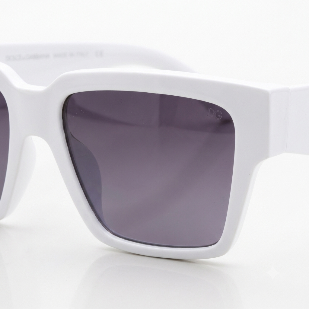 Elegance Bold Square Frame Sunglasses with Gold Emblem