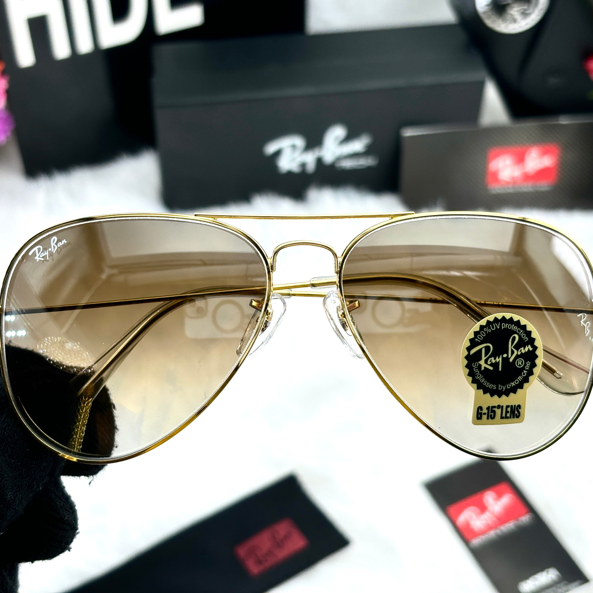 Golden Pilot Sunglasses