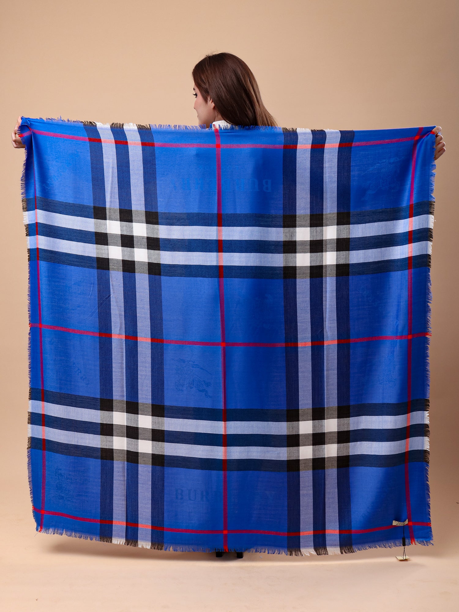 Sapphire Check Shawl