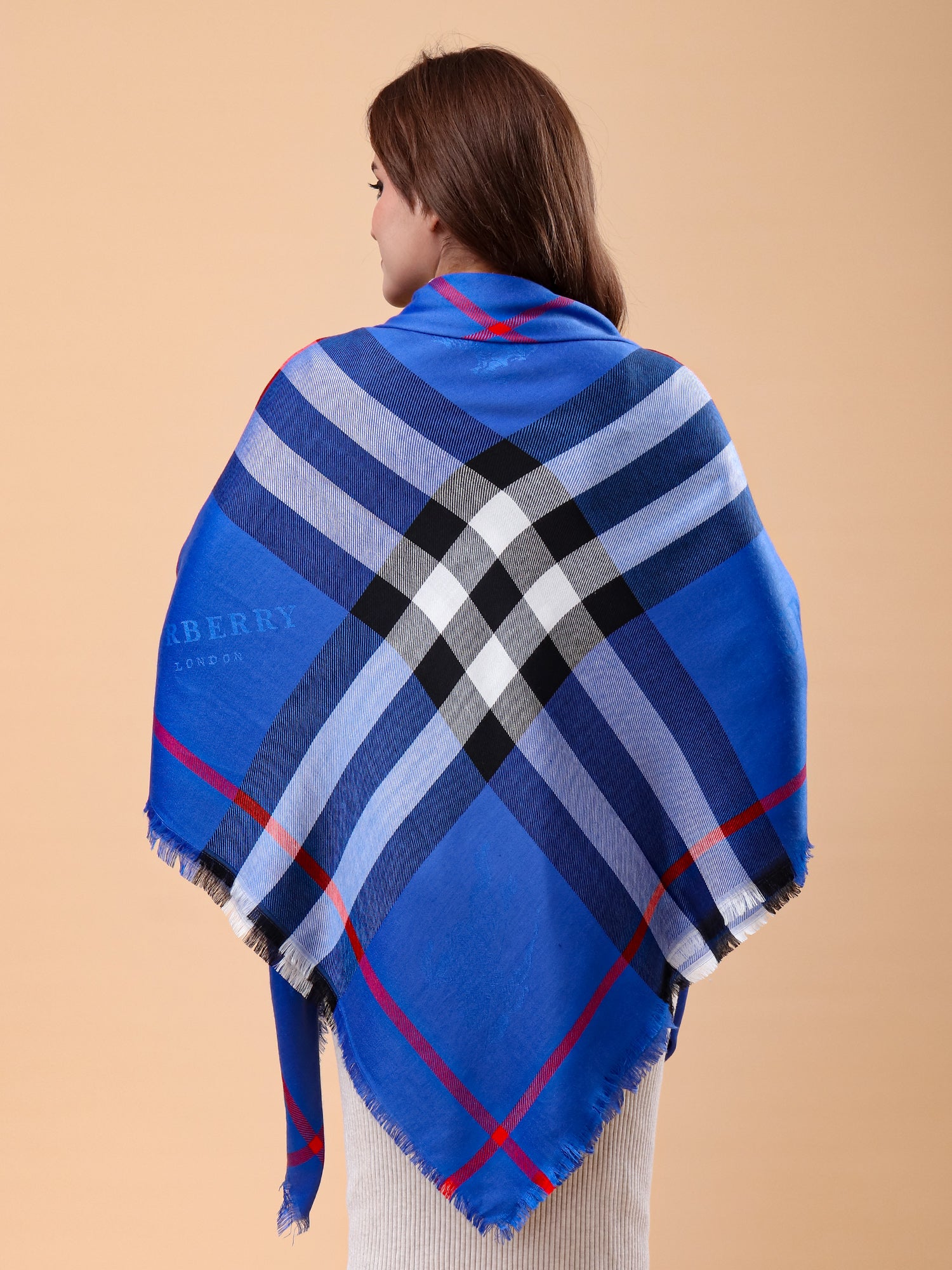 Sapphire Check Shawl