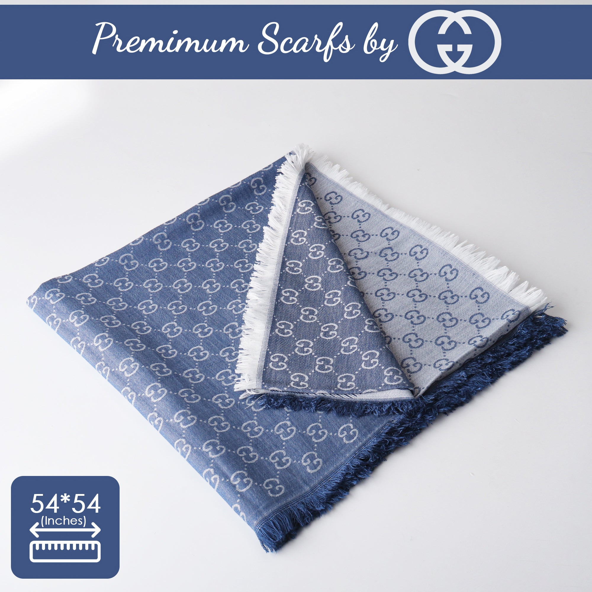 Ice Blue Monogram Shawl
