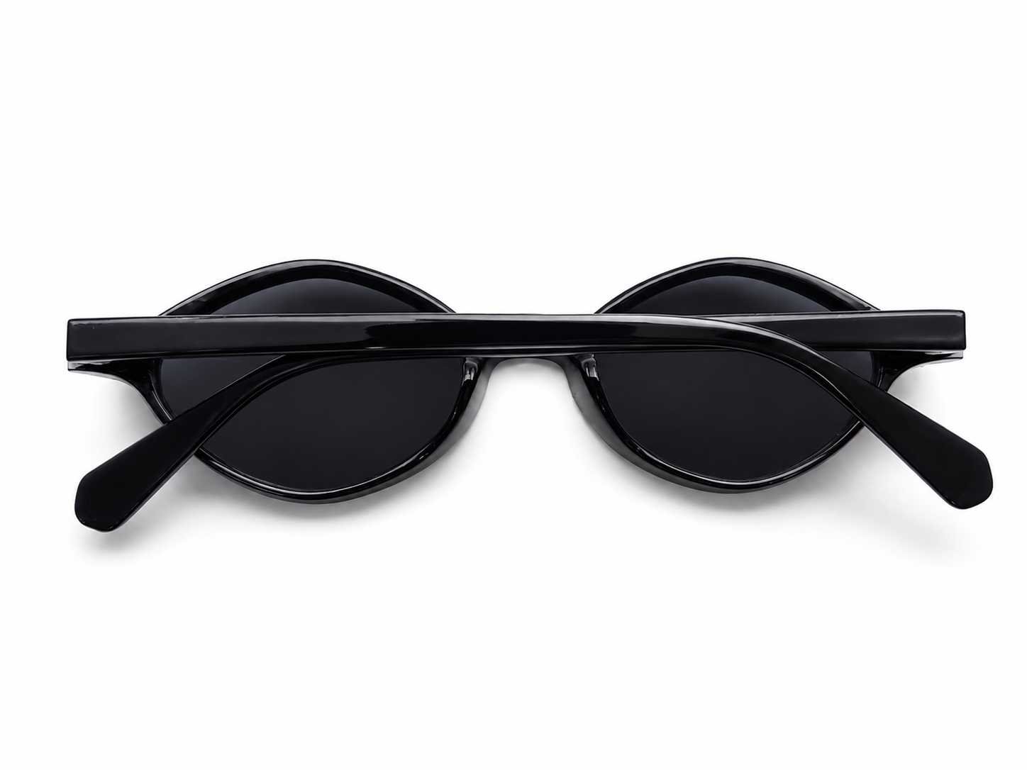 3589 Noir Luxe Gold-Accent Round Sunglasses