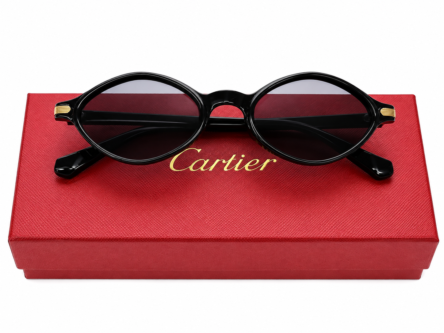 3589 Noir Luxe Gold-Accent Round Sunglasses
