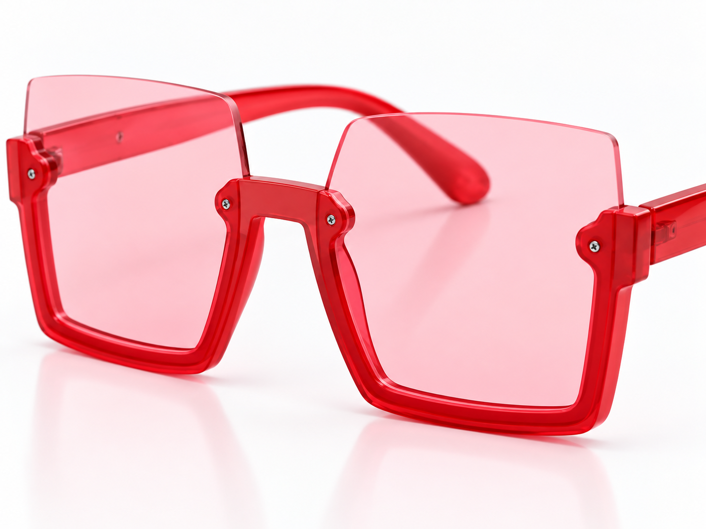 8872 Crimson Blush – Square Oversized Sunglasses