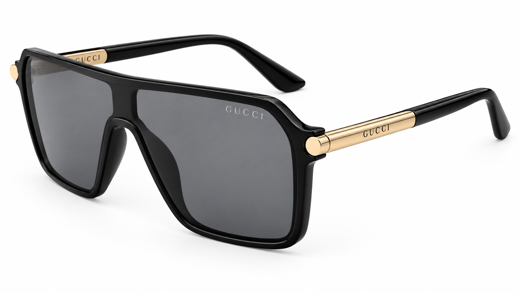 99278 Onyx Aviator – Gold Accent Shield