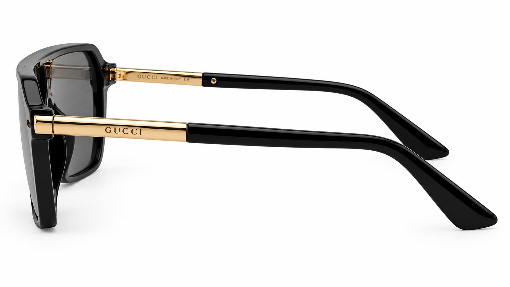 99278 Onyx Aviator – Gold Accent Shield