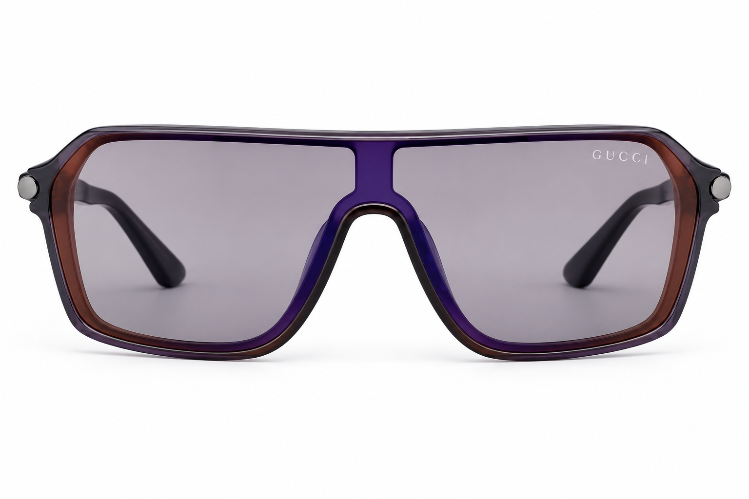 99278 Shield Navigator Sunglasses – Translucent Plum / Grey Tint