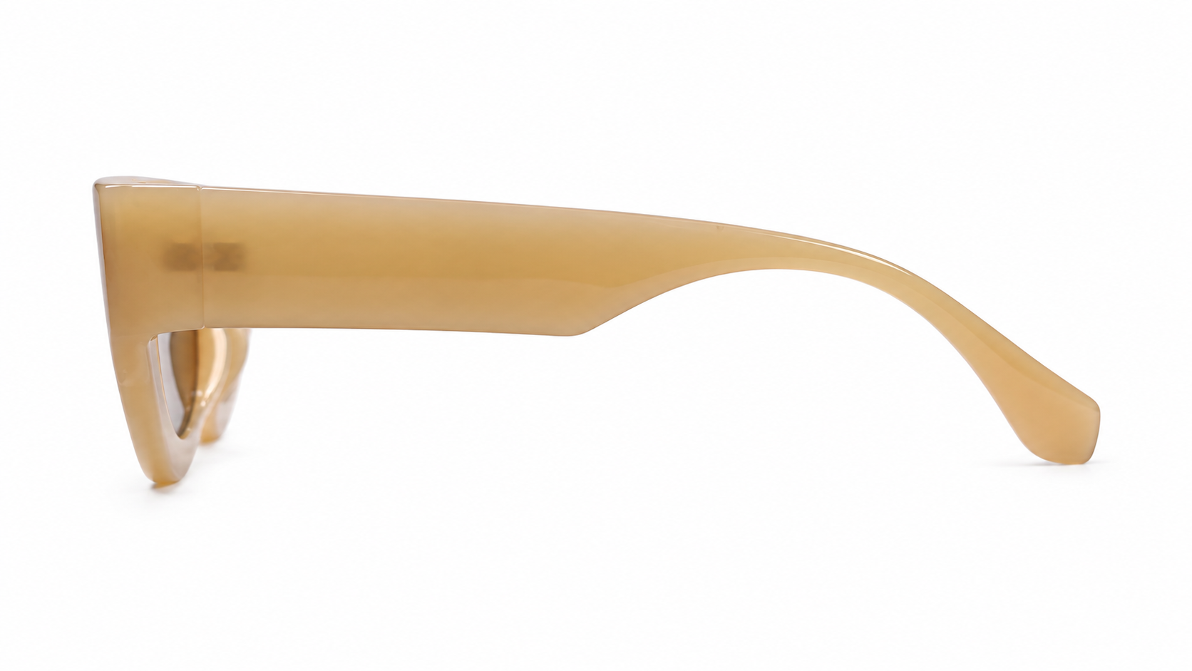 Two-Tone Cat-Eye Sunglasses in Amber Brown