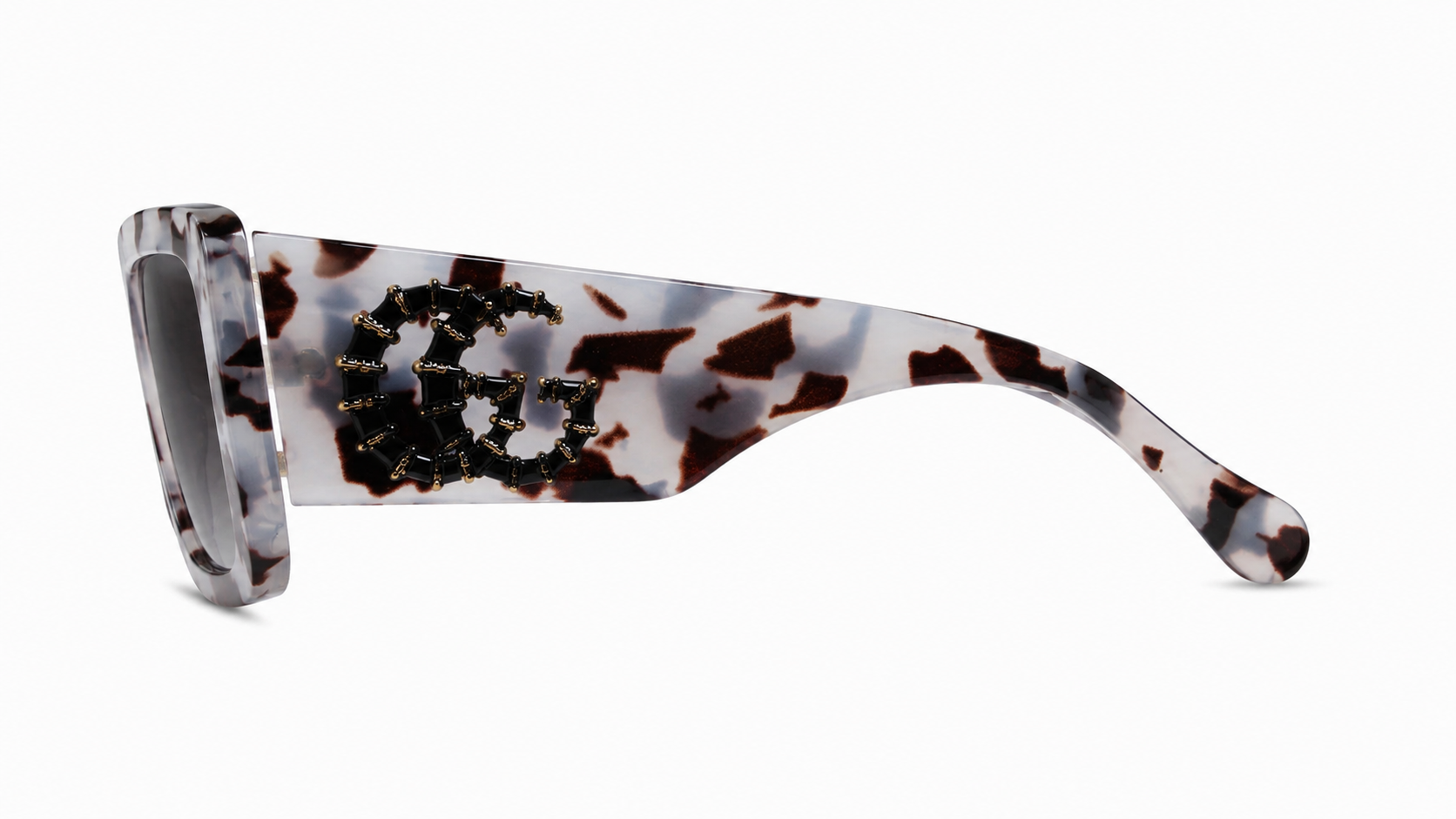 6073 - Oversized Square Sunglasses in White & Black