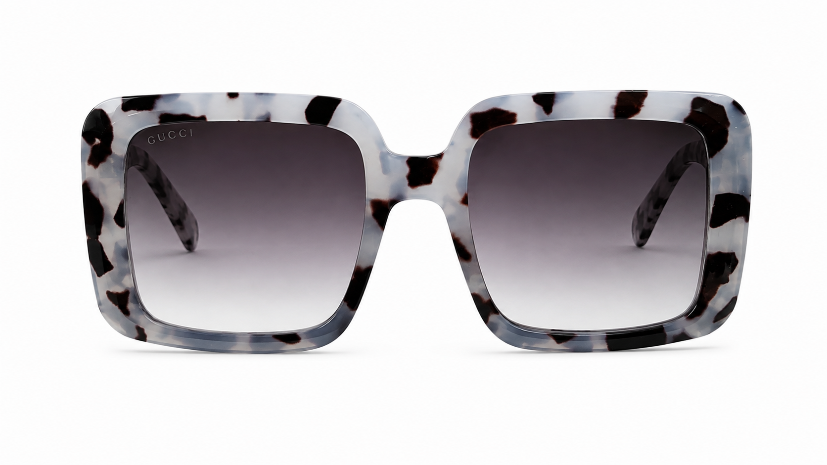 6073 - Oversized Square Sunglasses in White & Black