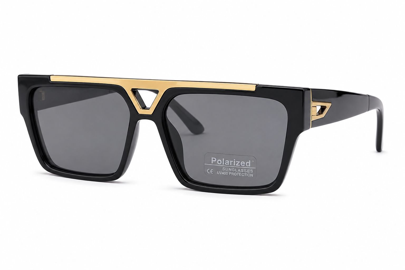 98360 Black & Grey Polarized Square Sunglasses