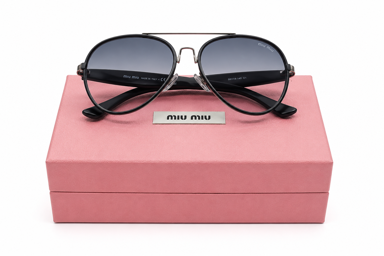 50368 Black Aviator Sunglasses