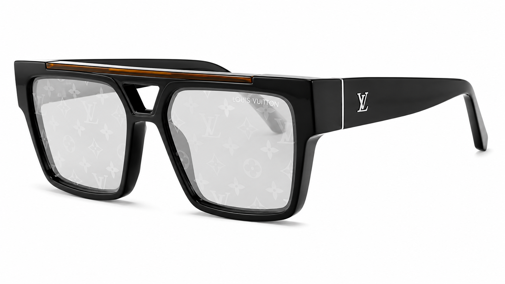 98360 Black Monogram Square Sunglasses