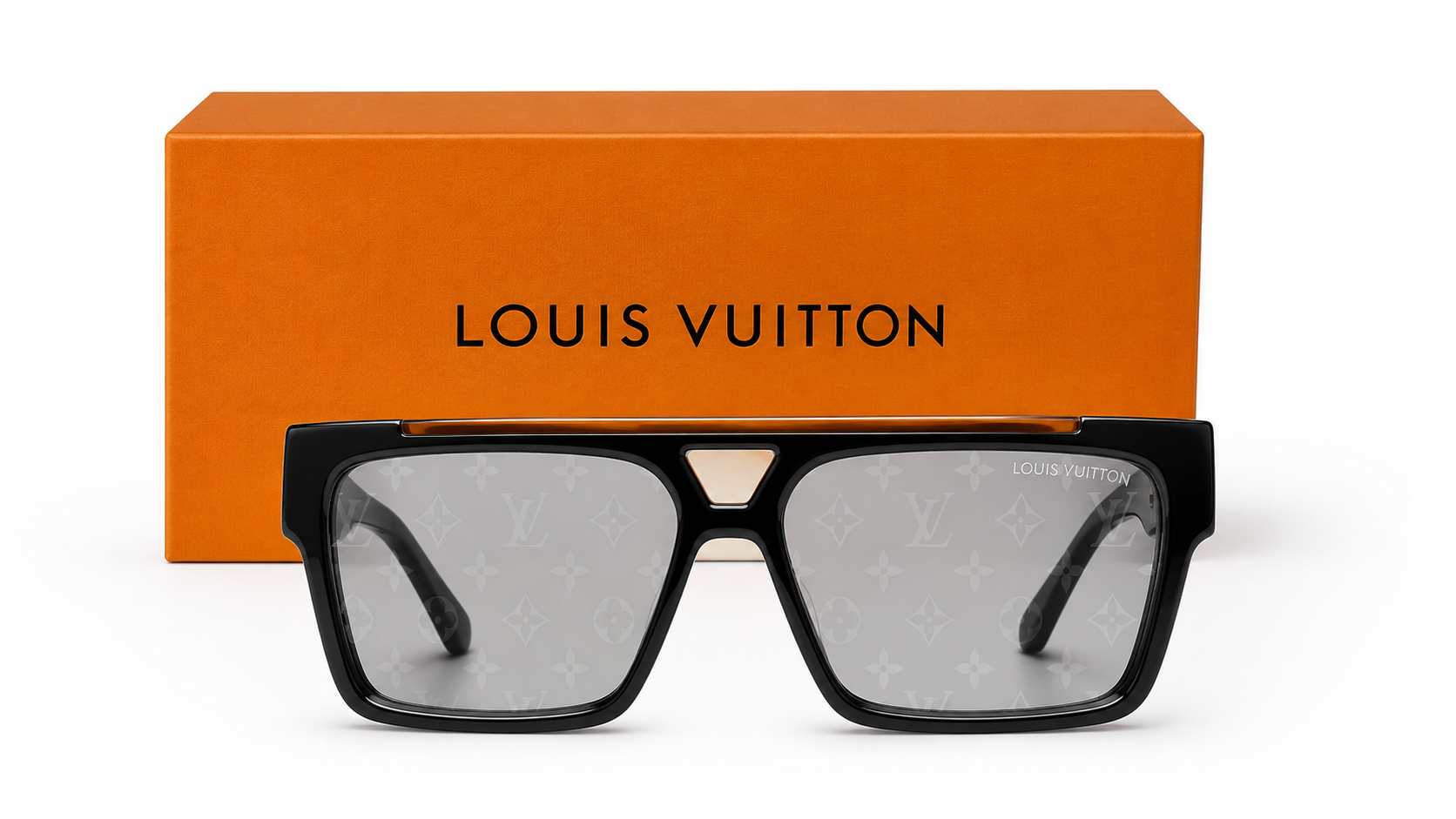 98360 Black Monogram Square Sunglasses
