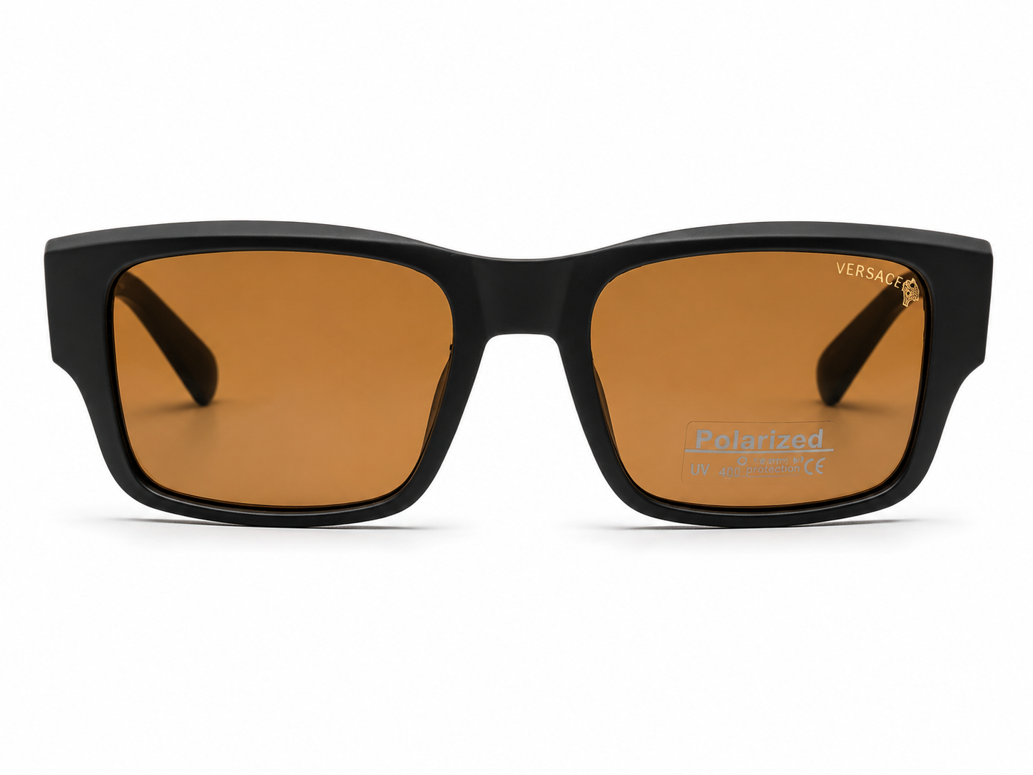 8485 - Black Polarized Sunglasses (Matte Black Frame / Amber Lenses)