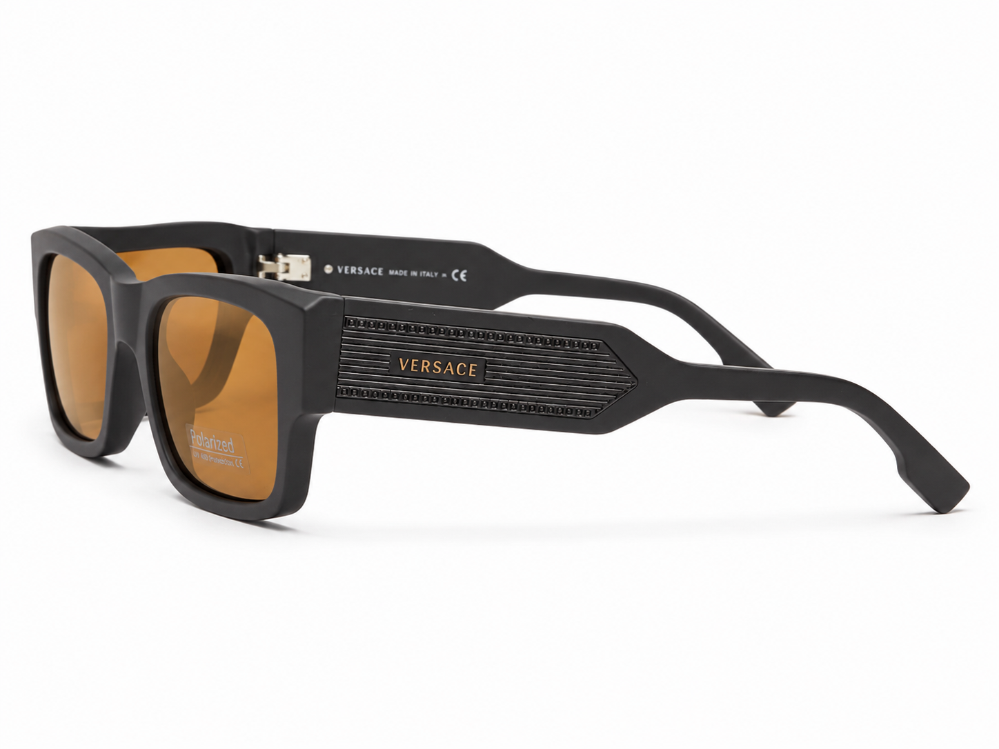 8485 - Black Polarized Sunglasses (Matte Black Frame / Amber Lenses)