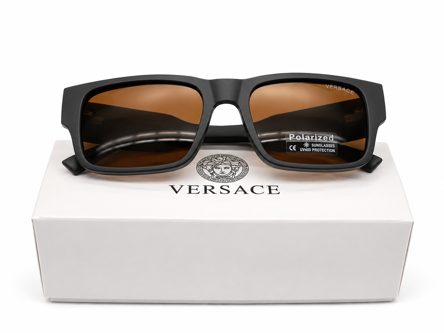 8485 - Black Polarized Sunglasses (Matte Black Frame / Amber Lenses)