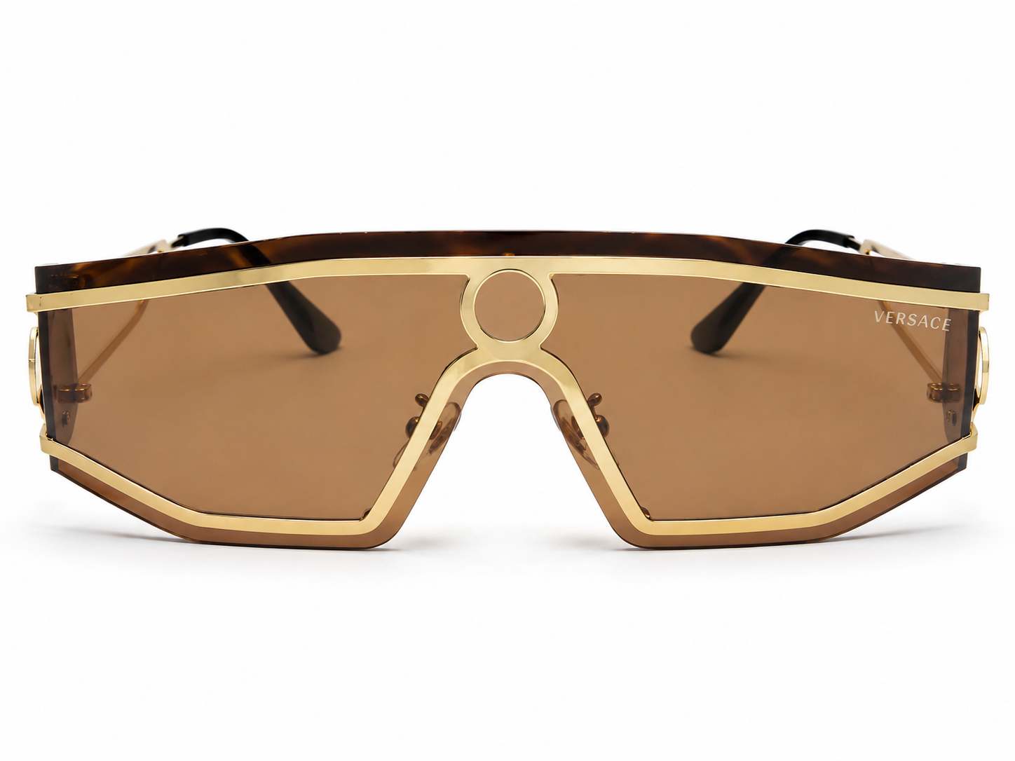 98427 Shield Sunglasses in Gold / Tortoise Shell & Brown