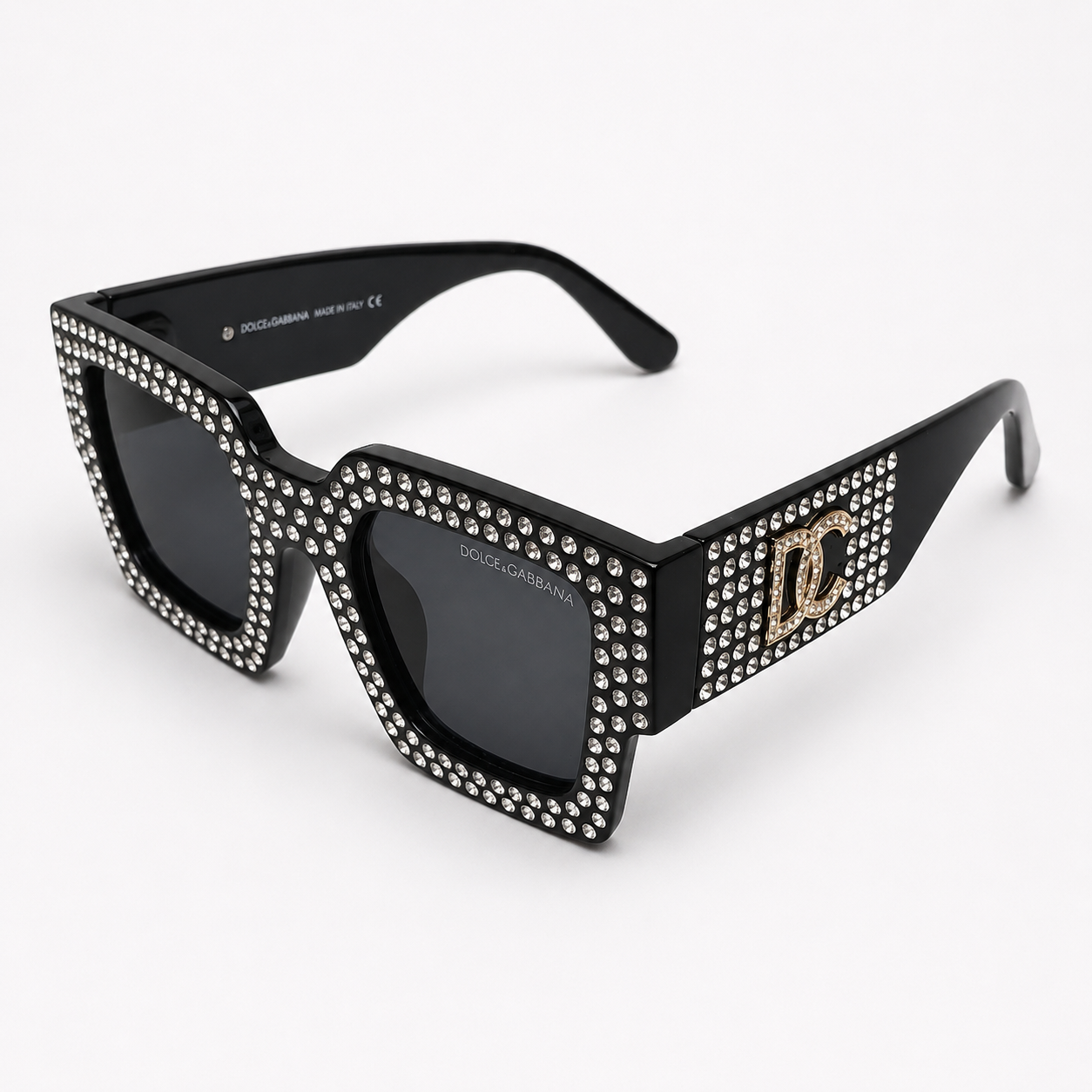 98014 Glitz & Glam Oversized Square Sunglass – Crystal-Embellished Luxury Rhinestone Eyewear for Women