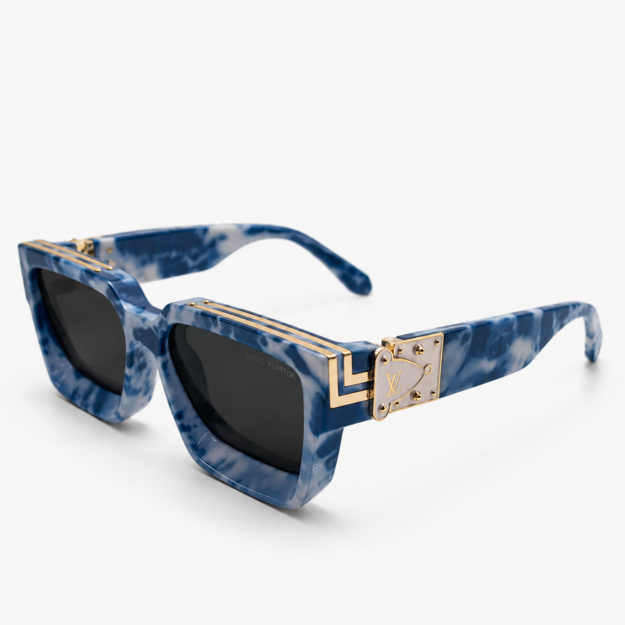 96006 Oceanic Marble Square Sunglasses – Luxury Thick Frame Tinted Eyewear for Men and Women