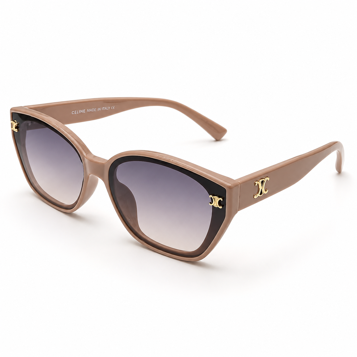 55303 Cat-Eye Sunglasses for Women – Elegant Nude Frame with Gradient Tinted Lenses, UV Protection Fashion Eyewear