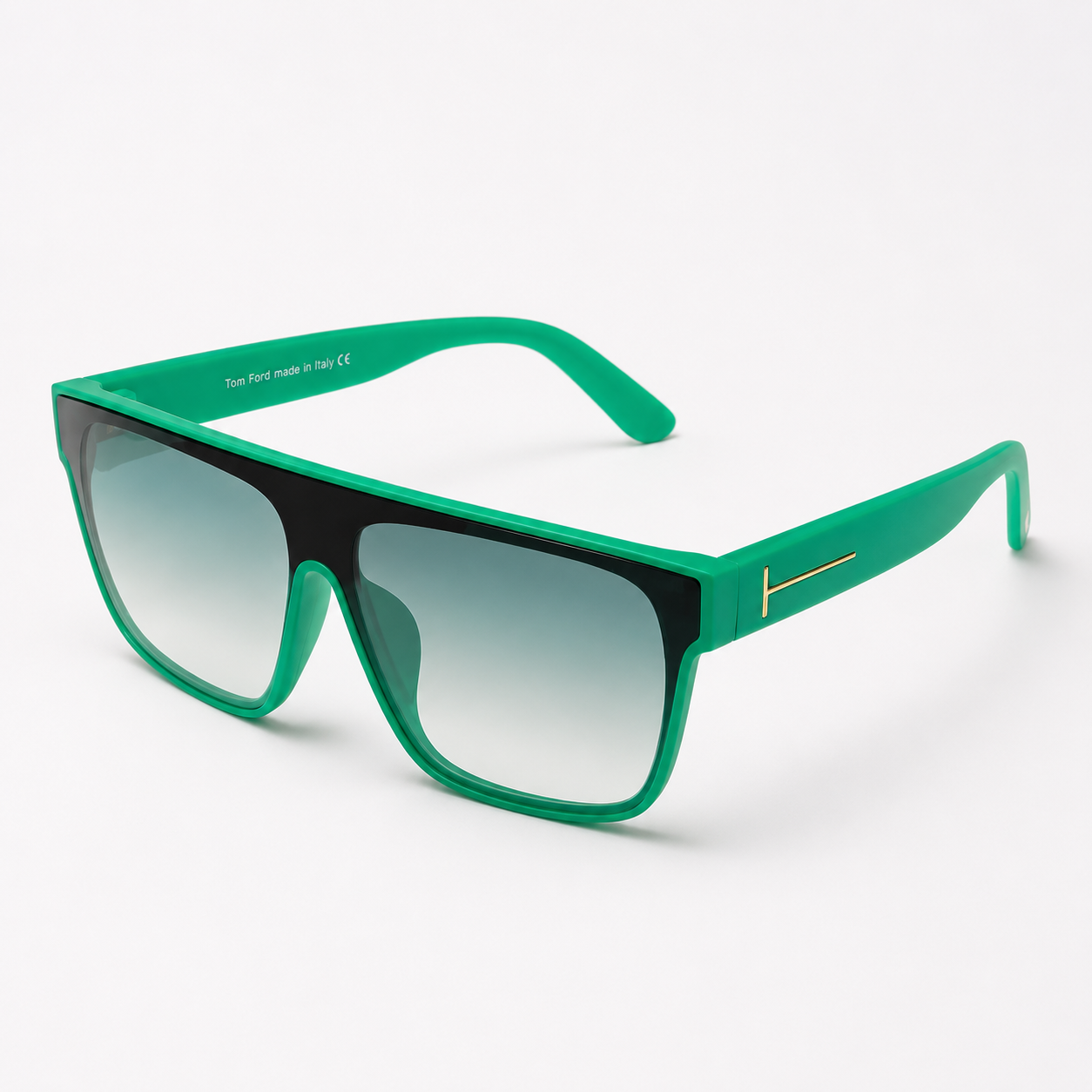 22014 Emerald Horizon Oversized Square Sunglasses – Bold Flat Top Shield Eyewear