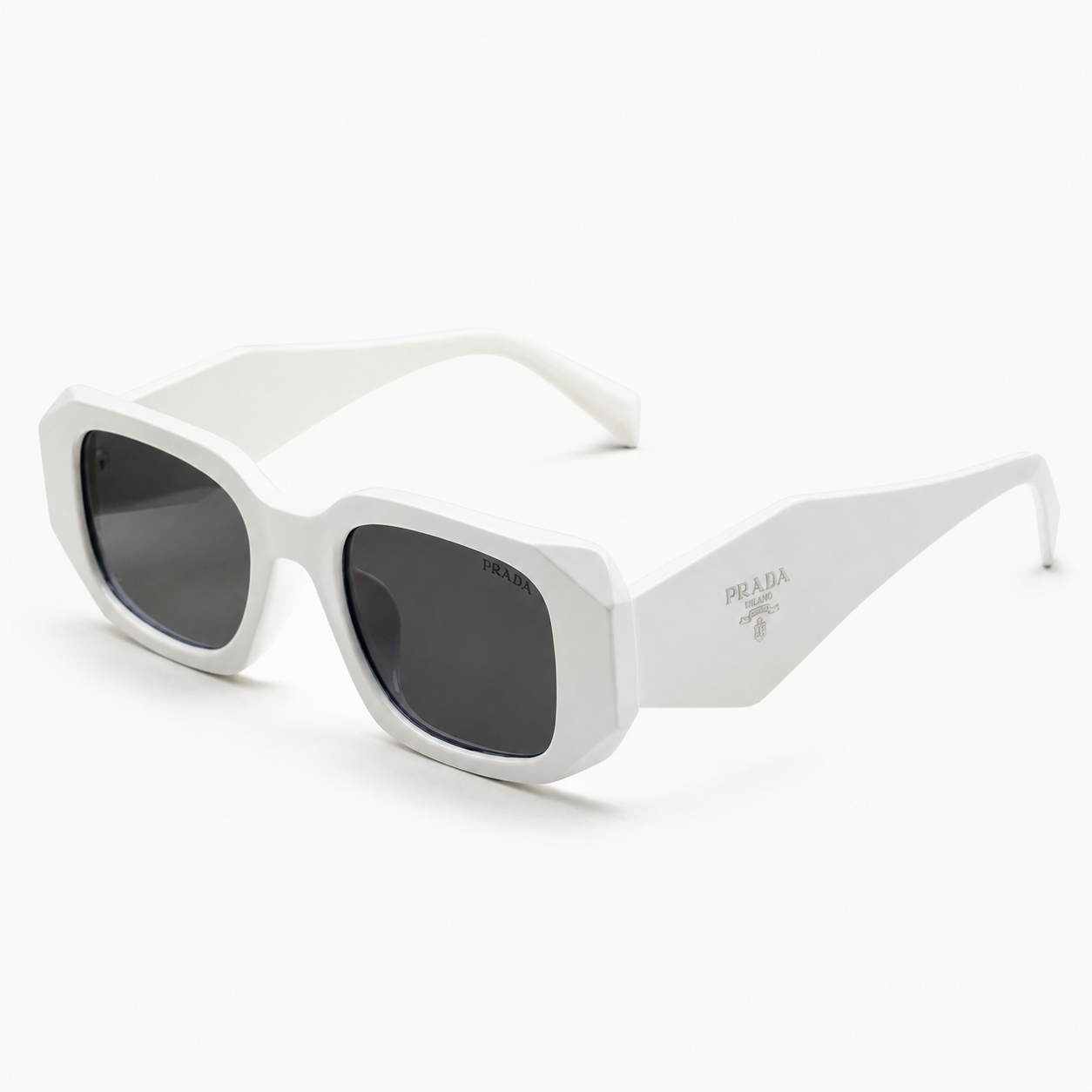 Trendy White Large Frame Square Sunglasses for Women - Chic & UV Protected