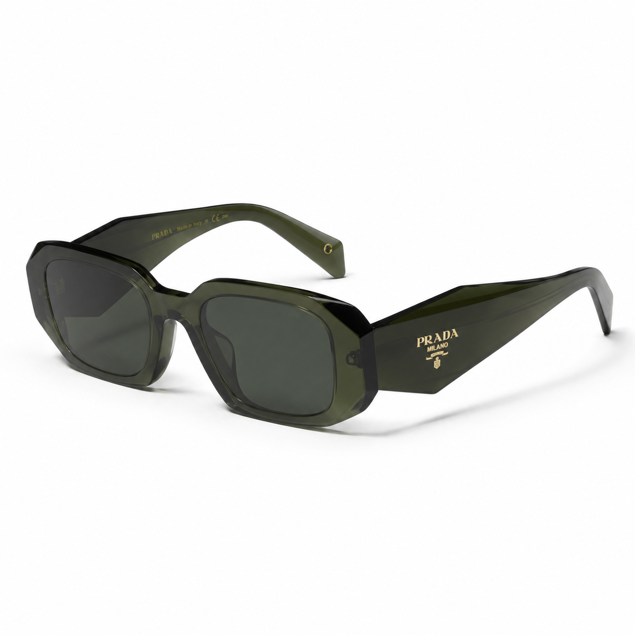 Hexagonal Acetate Dark Green Sunglasses - Geometric Unisex Eyewear
