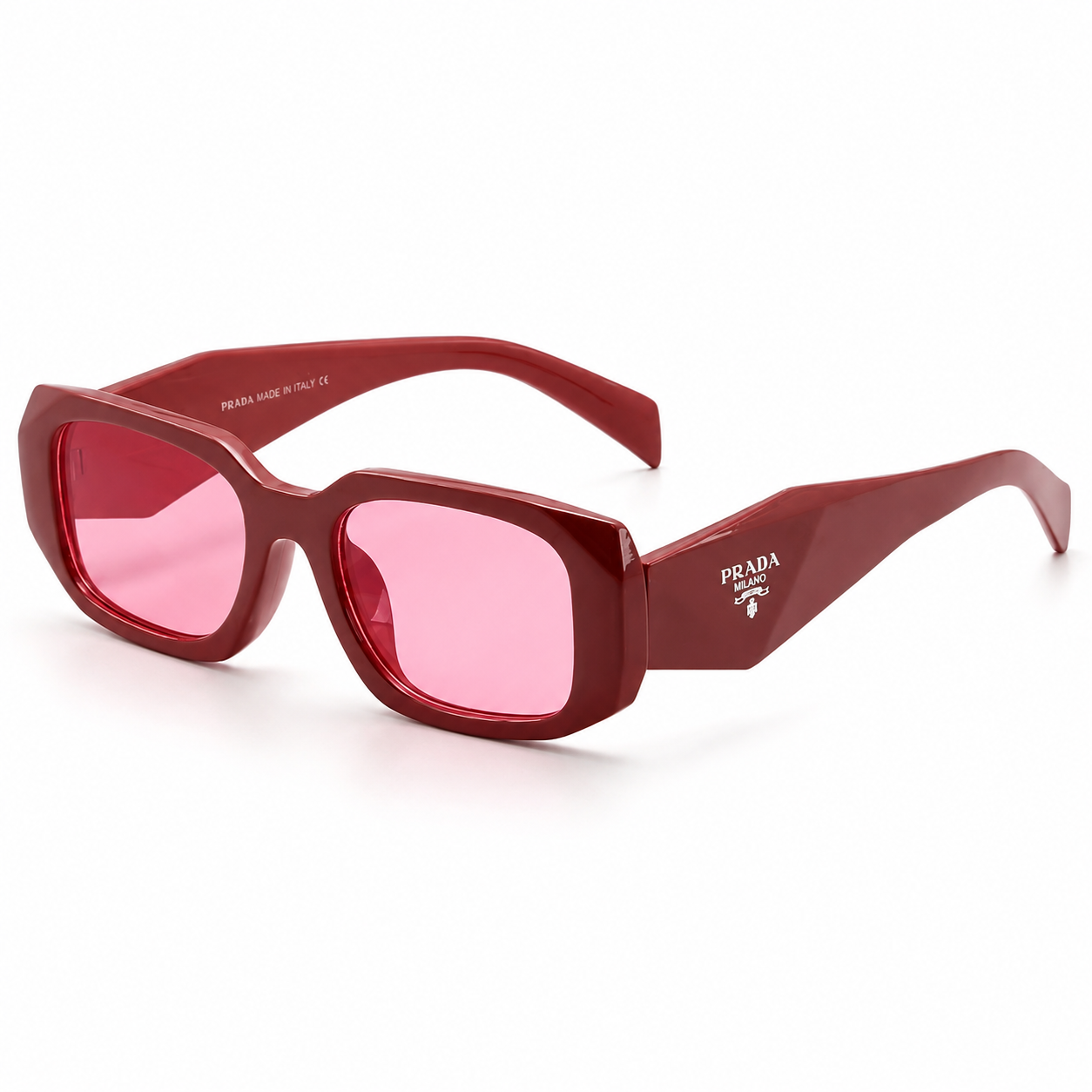 Scarlet Vogue Thick Frame Rectangular Sunglasses with Tinted Pink Lenses
