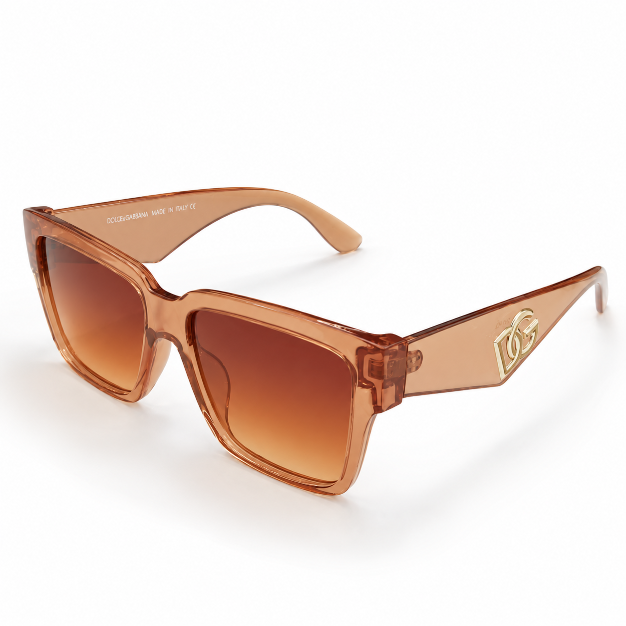 Amber Horizon – Premium Oversized Square Sunglasses with Gradient Lenses and Gold Accent Temples