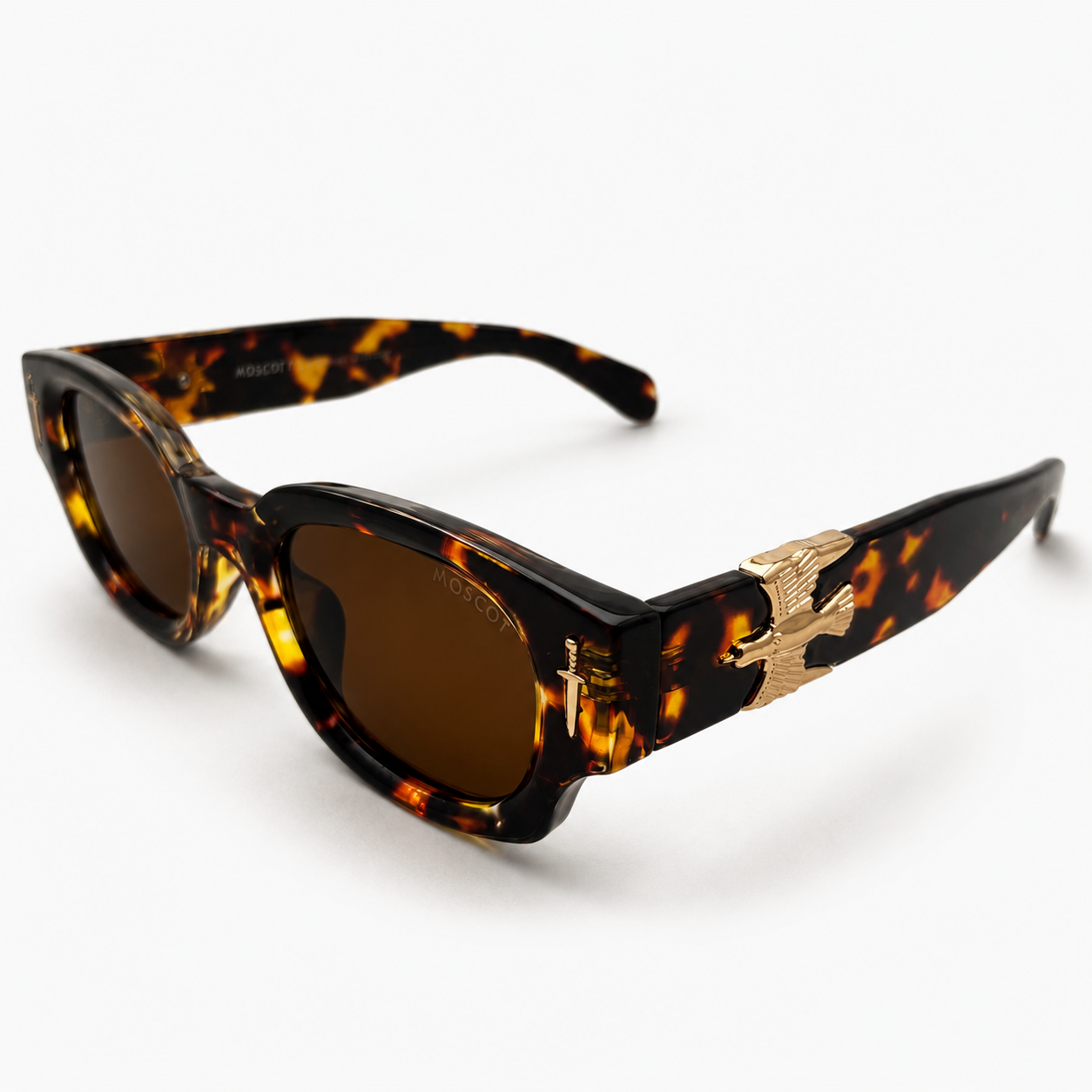 The Aviator's Creed – Handcrafted Tortoise Shell & Gold Dagger Sunglass
