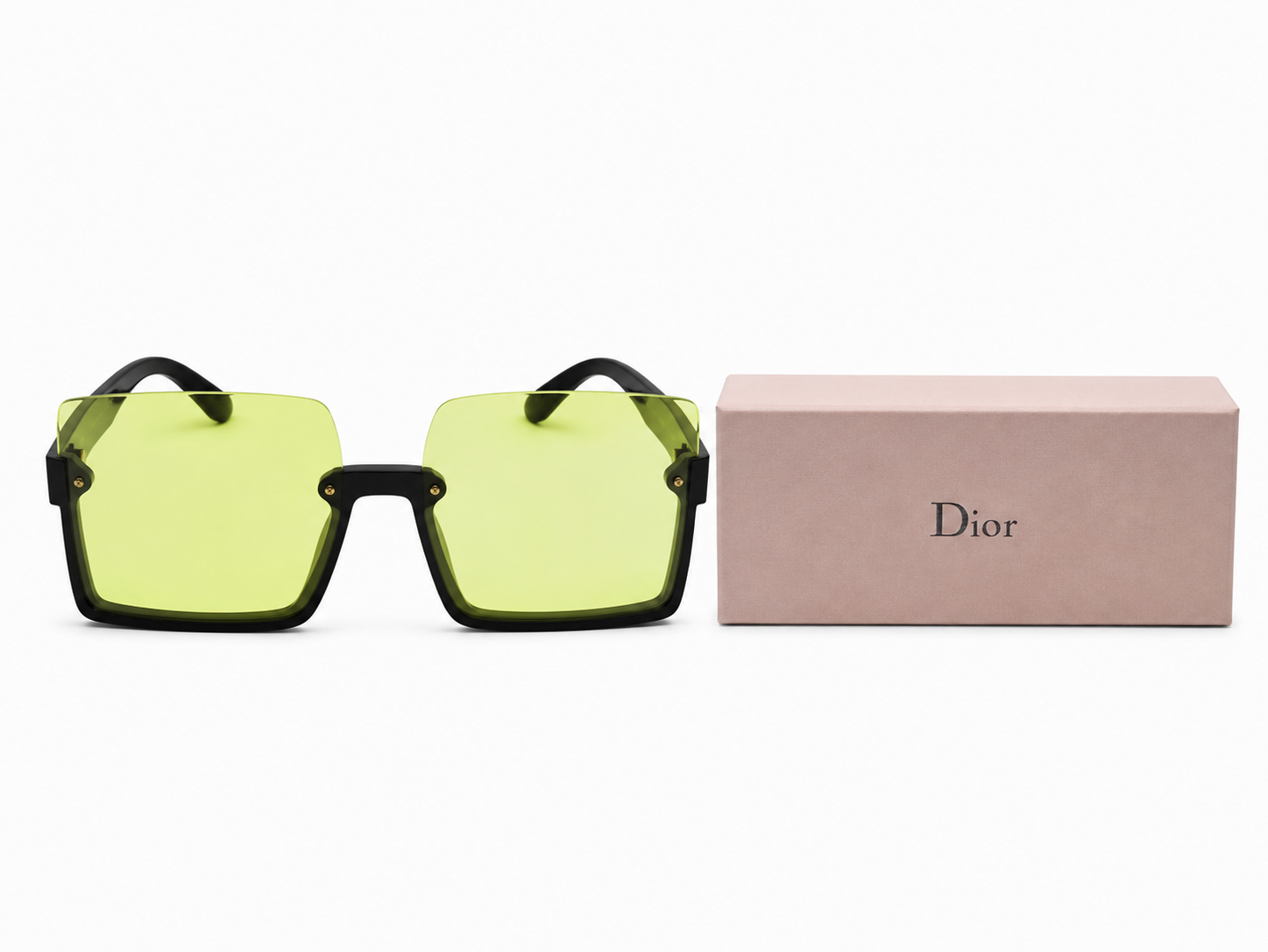 8872 Chartreuse Glow – Square Oversized Sunglasses