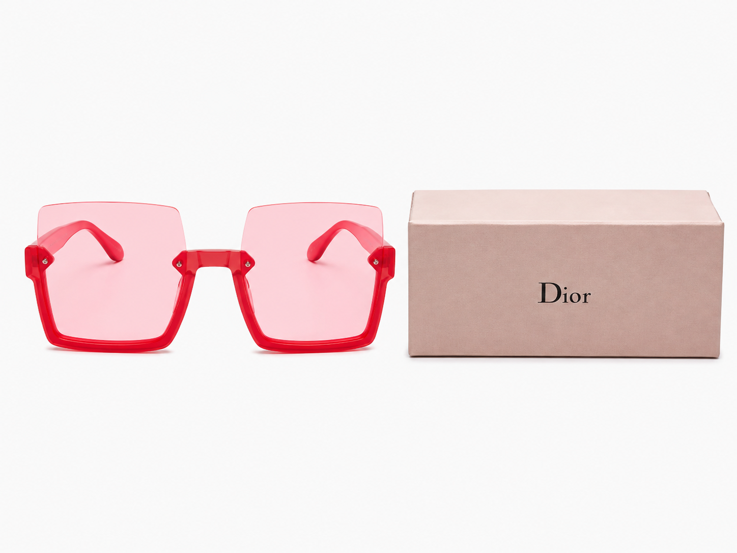 8872 Crimson Blush – Square Oversized Sunglasses