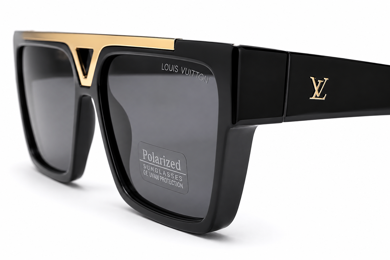 98360 Black & Grey Polarized Square Sunglasses