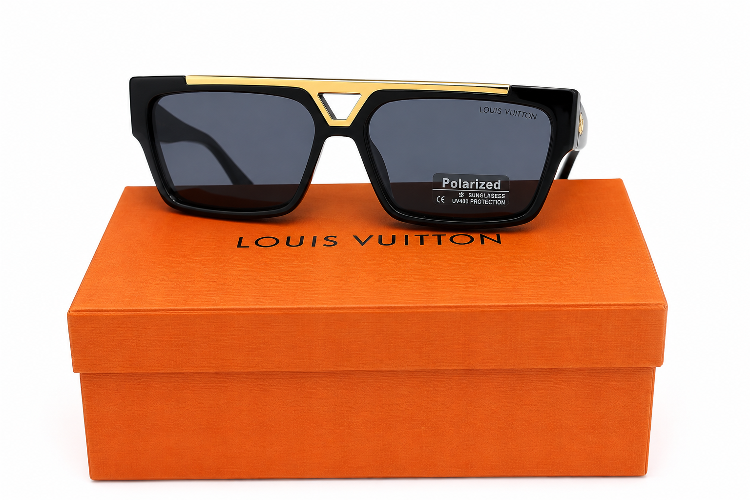 98360 Black & Grey Polarized Square Sunglasses