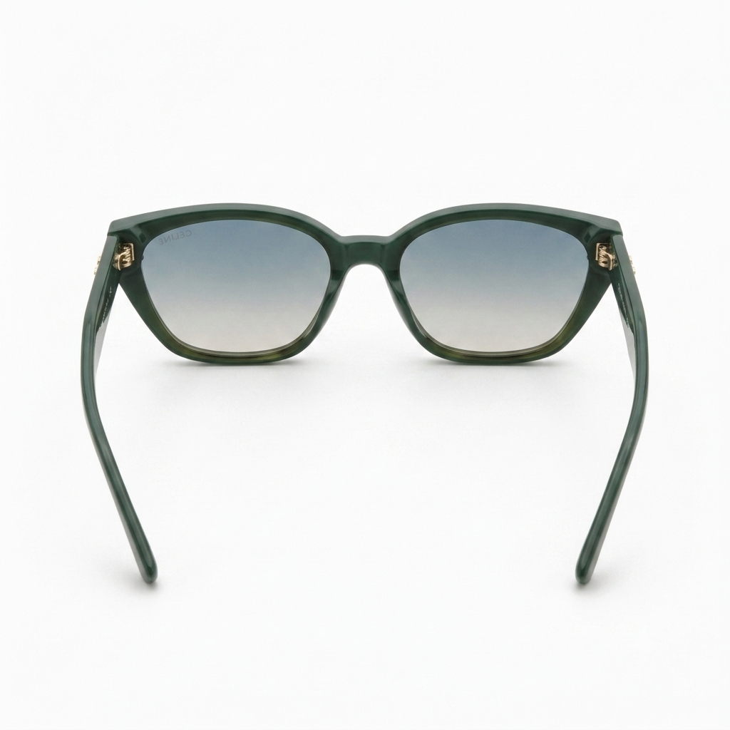 55303 Green Cat-Eye Sunglass for Women – Premium Gradient Lenses with Gold Accents