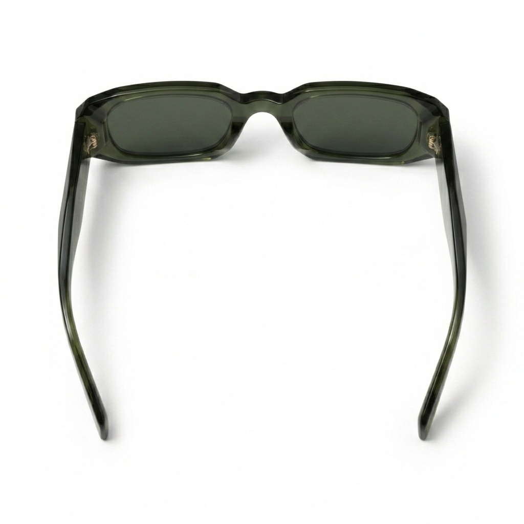 Hexagonal Acetate Dark Green Sunglasses - Geometric Unisex Eyewear