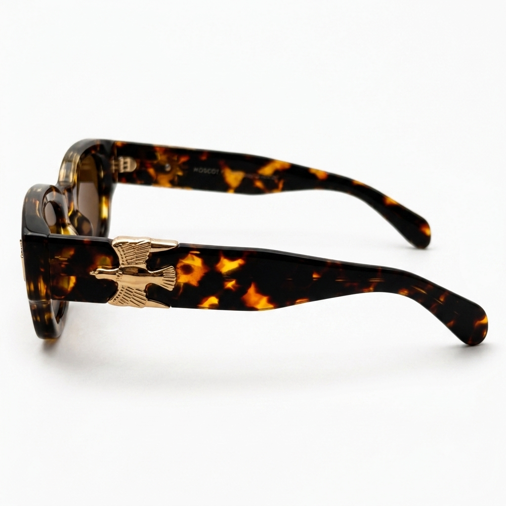 The Aviator's Creed – Handcrafted Tortoise Shell & Gold Dagger Sunglass
