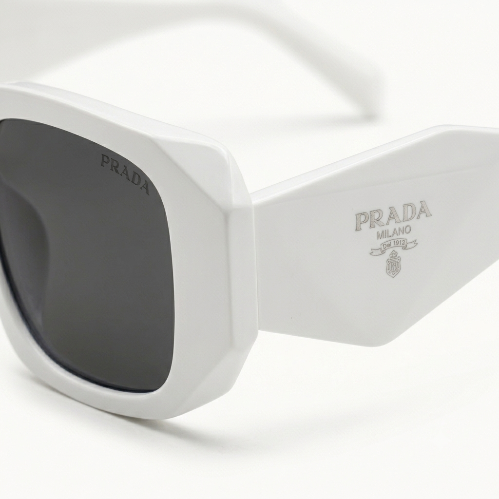 Trendy White Large Frame Square Sunglasses for Women - Chic & UV Protected