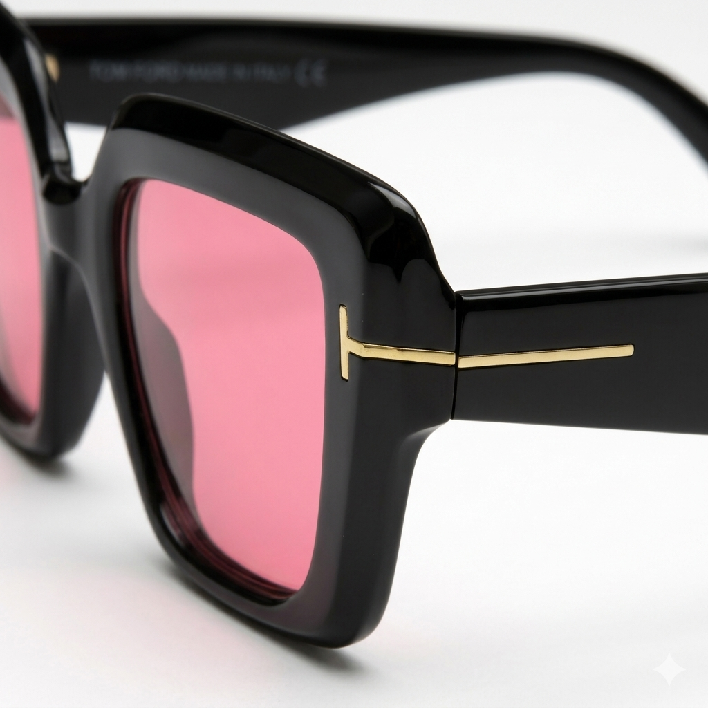 Retro Oversized Square Black Frame Sunglass