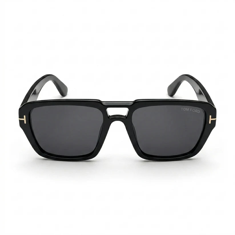 Luxury Oversized Glossy Black Square Sunglass