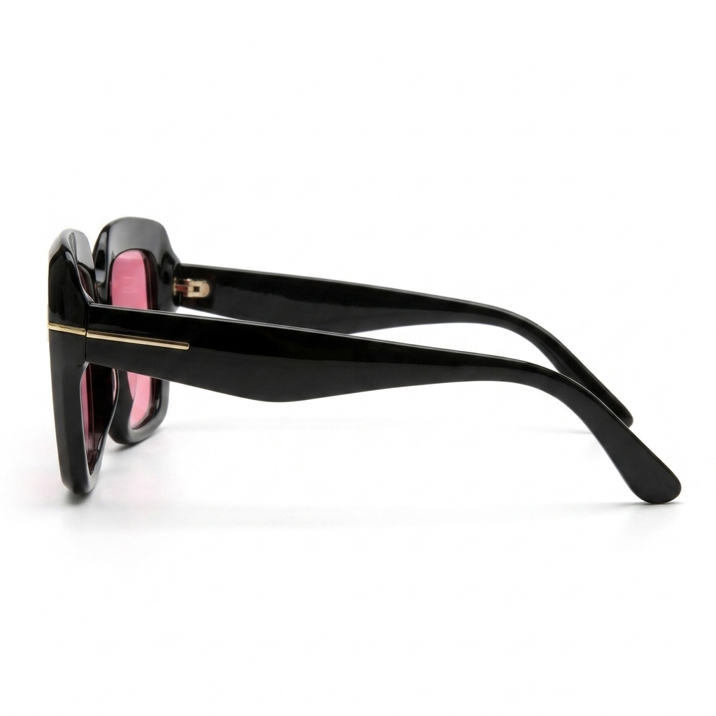 Retro Oversized Square Black Frame Sunglass