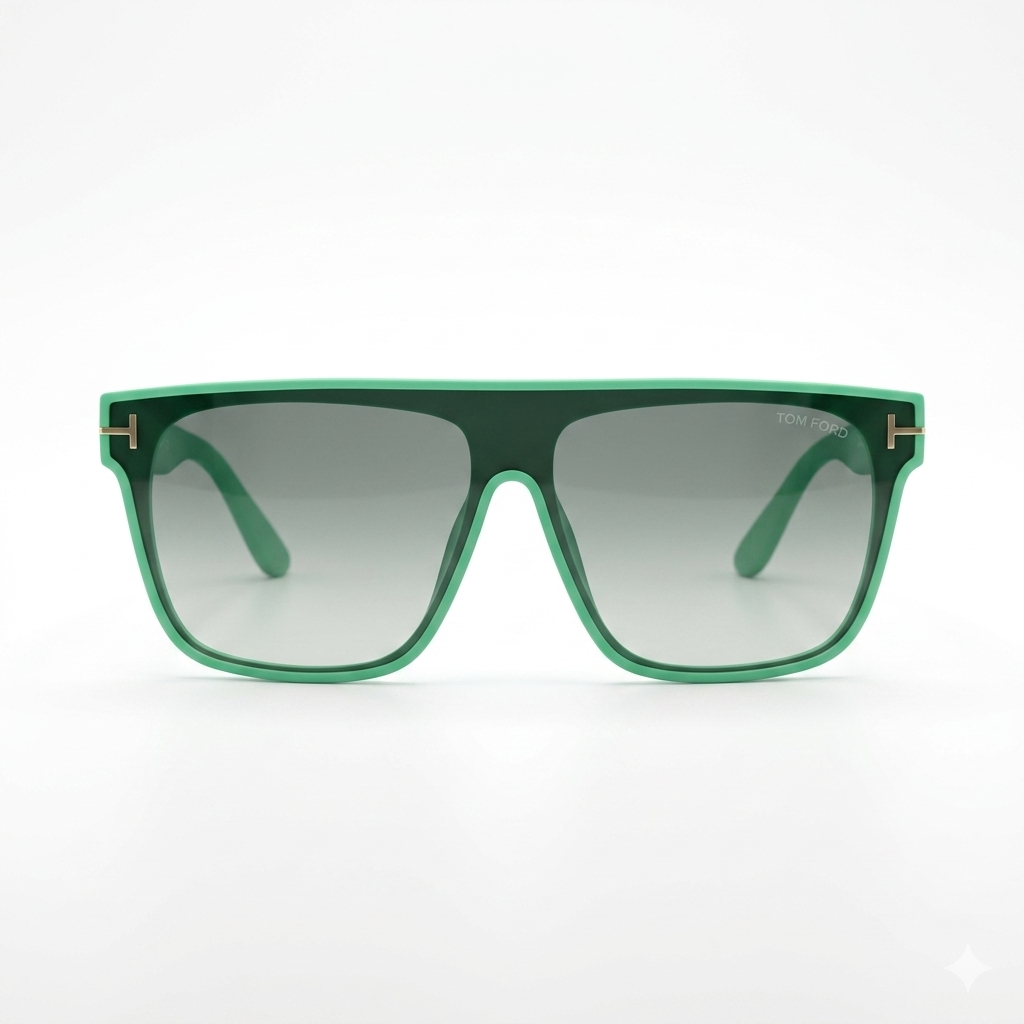 22014 Emerald Horizon Oversized Square Sunglasses – Bold Flat Top Shield Eyewear