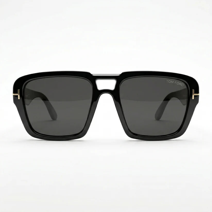 Luxury Oversized Glossy Black Square Sunglass
