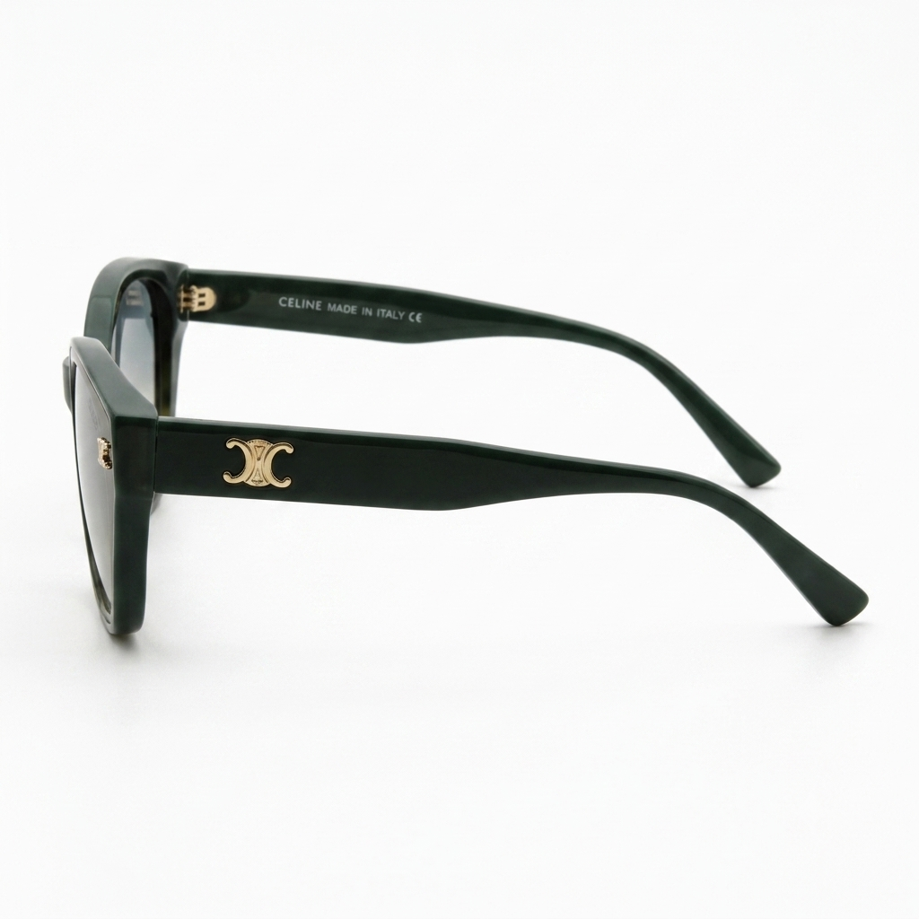 55303 Green Cat-Eye Sunglass for Women – Premium Gradient Lenses with Gold Accents